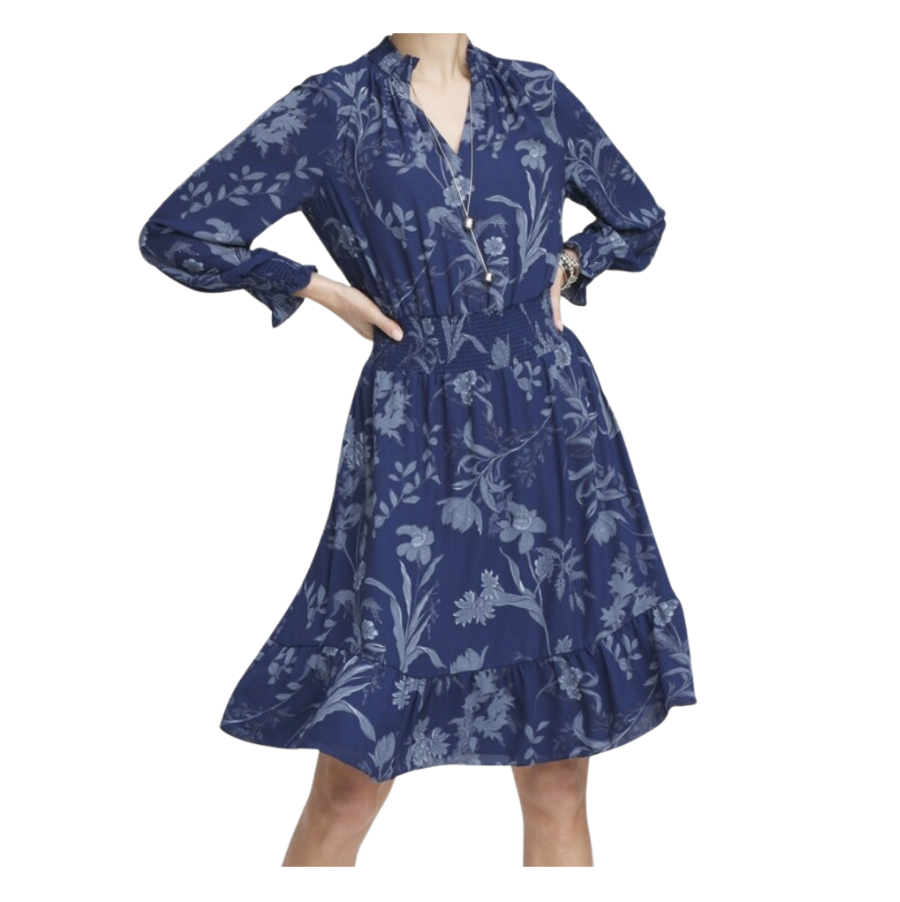 Floral Smocked Waist Ruffle Dress